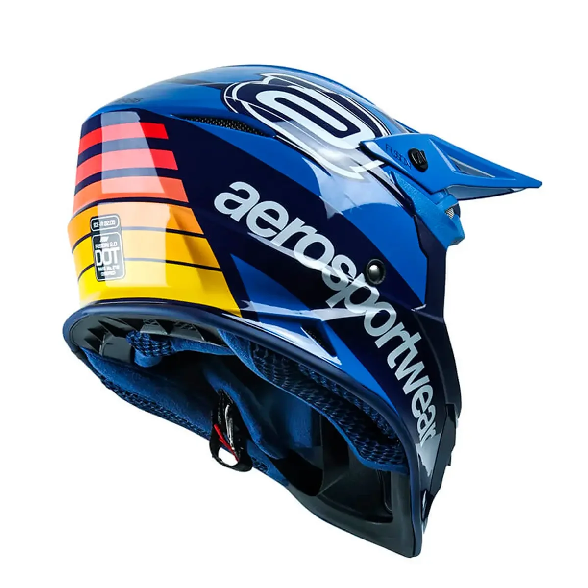 Capacete ASW Fusion 2.0 Relay Azul Marinho/Laranja - Spinelli